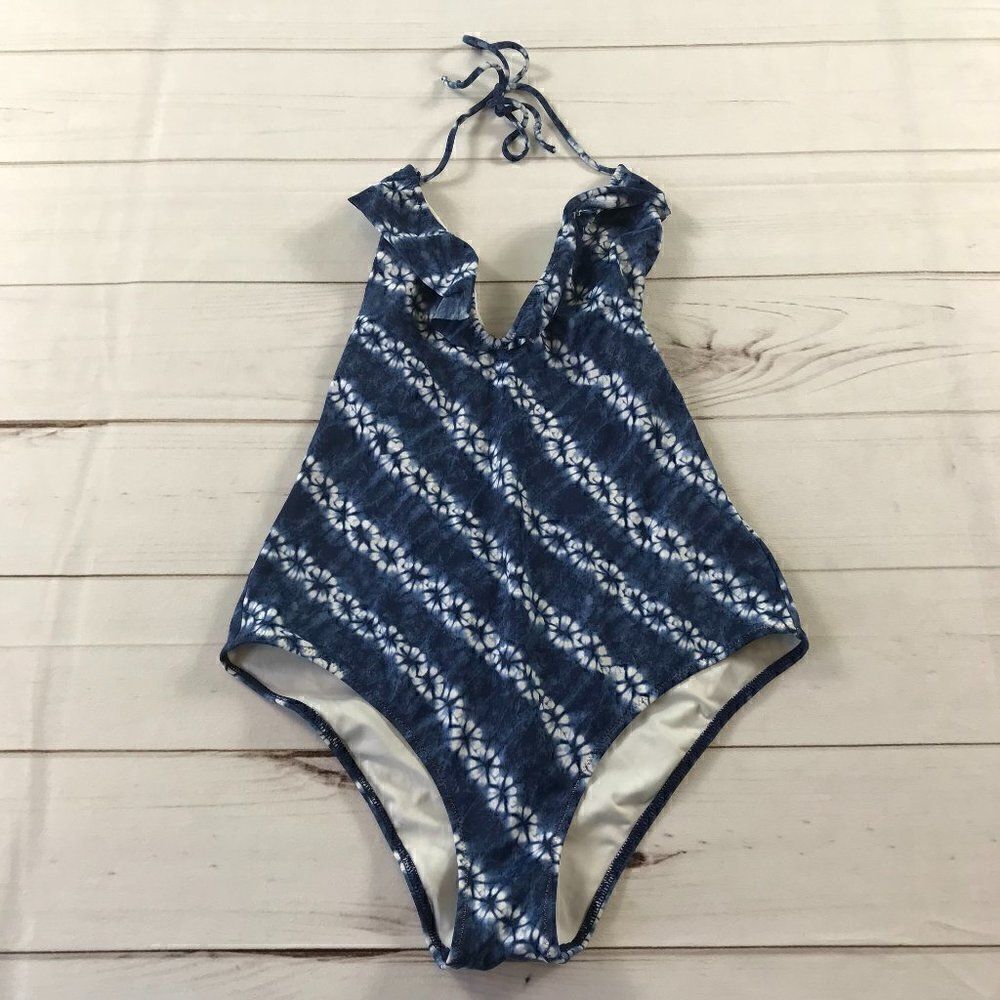 Victoria's Secret Blue Tie Dye Halter One Piece Size Medium